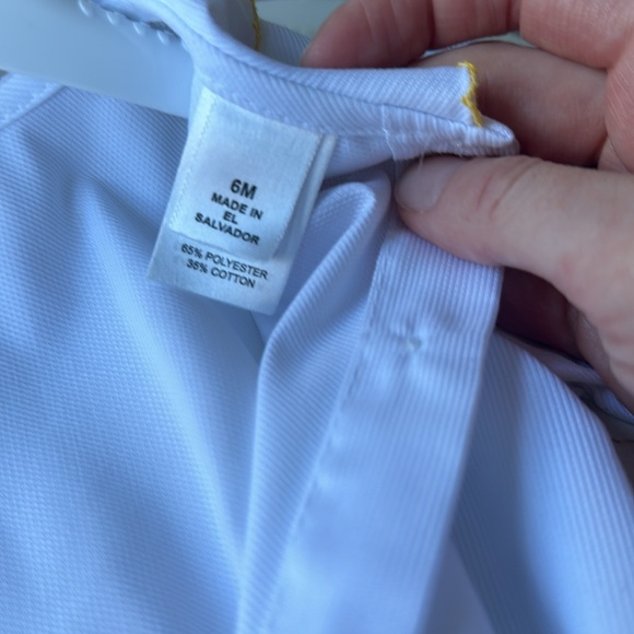 White Lulu BeBe onesie with embroidered duck detail 6mo - Picture 6 of 7